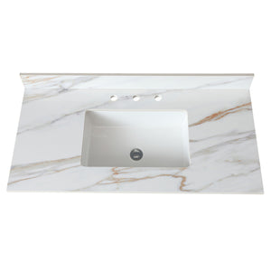 Vanity Top With Undermount Sink And Backsplash, Sintered Stone