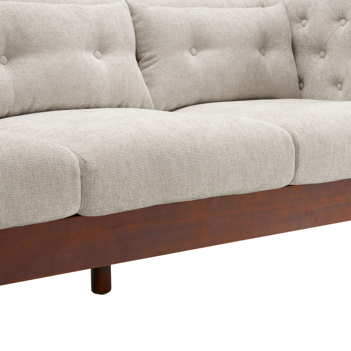 Upholstered Sofa Modern 3 Seater Sofa Couch With Tufted Design For Living Room