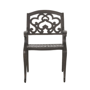 Cast Aluminum Dining Chair With Hand Crafted Details - Copper