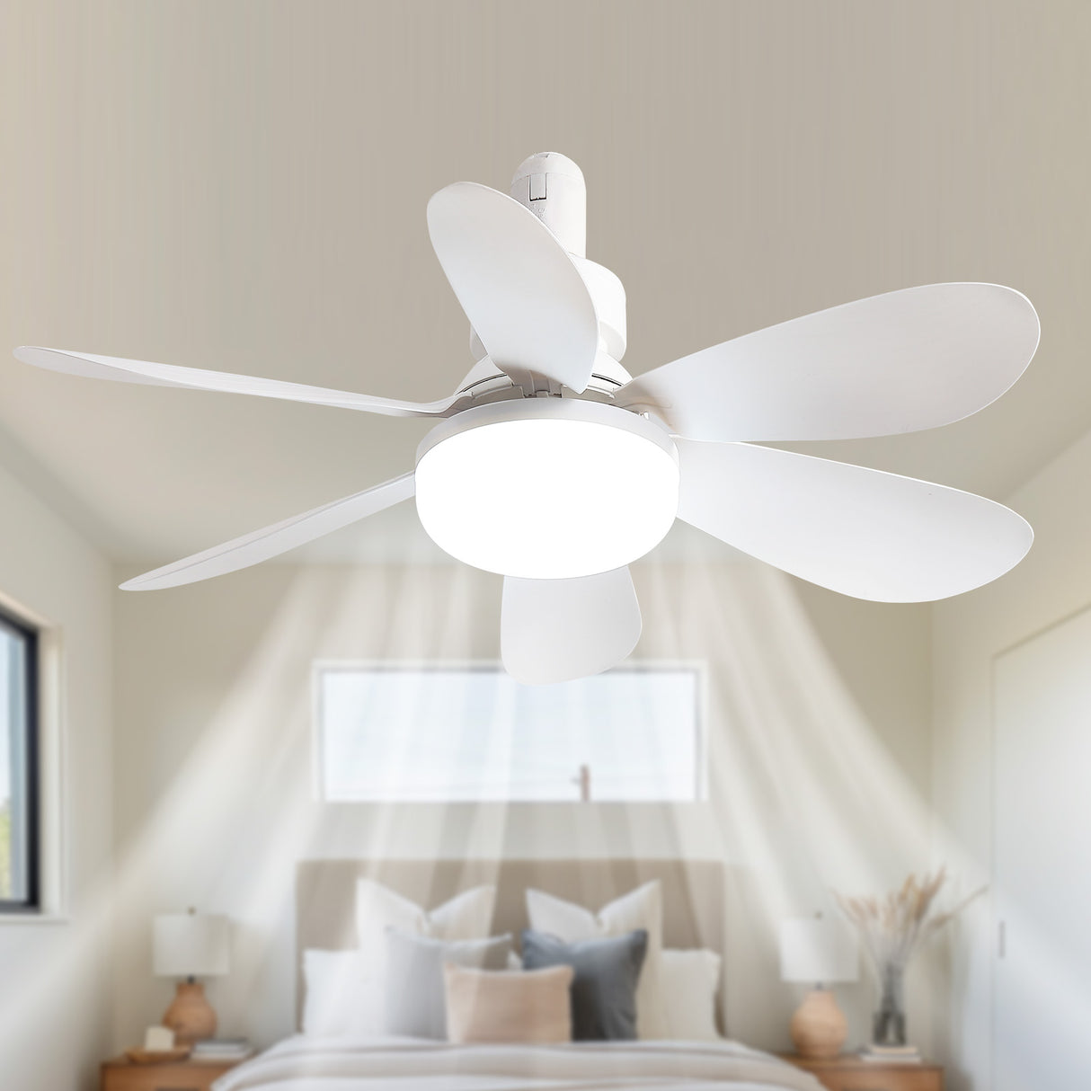 20-Inch Socket Fan Light Portable Ceiling Fan with Light and Remote