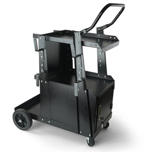 Welding Cart, 2-Tier Heavy Duty Welder Cart with Lockable Cabinet