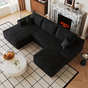 107"Cloud Sectional Sofa with 1 Ottoman - view 3