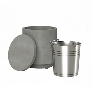Portable Storage Box, Pool Ice Cooler, Cooler Side Table, Modern Balcony Table
