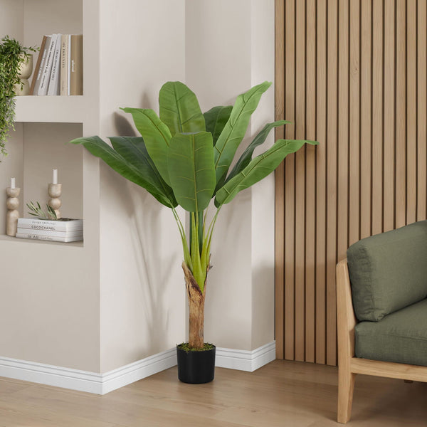 43" Tall, Artificial Plant, Banana Tree, Indoor, Faux, Fake, Floor, Greenery, Potted, Real Touch, Decorative - Green / Black - Best Buy Furniture