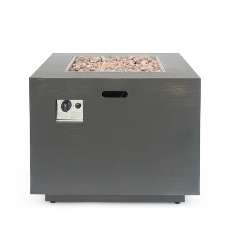 Outdoor Patio Gas Burning Fire Pit Table 50,000 Btu, Square - Best Buy Furniture
