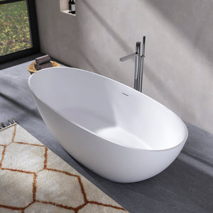 70.87 Inch Freestanding Solid Surface Soaking Bathtub
