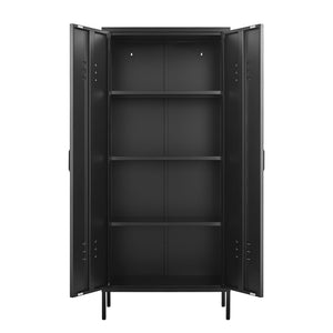 Modern Storage Cabinet With Adjustable Shelves, Magnetic Door Stopper