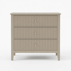 Fluted 3 Drawer Nightstand With Soft Close Slides