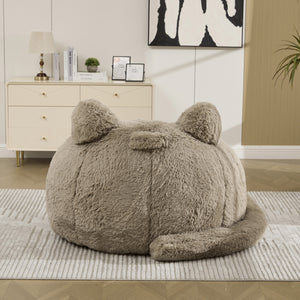 41.7'' W Faux Fur Cat Shaped Bean Bag Chair