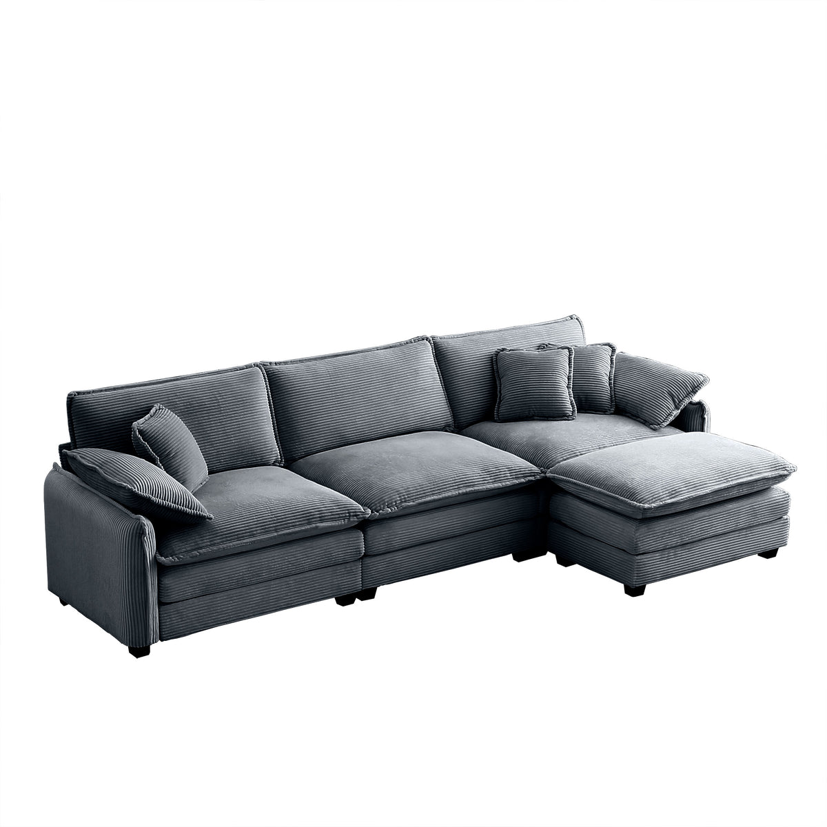 Oversize 3-Seater Sofa with Ottoman