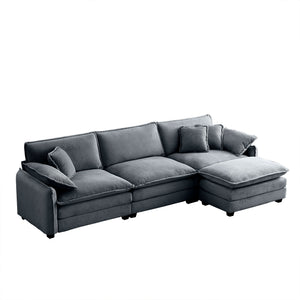 Oversize 3-Seater Sofa with Ottoman