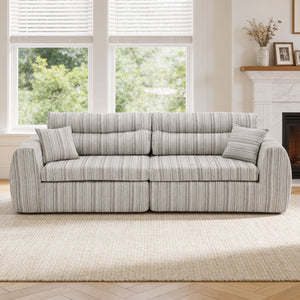 3 Seater, Couch With Throw Pillows For Living Room