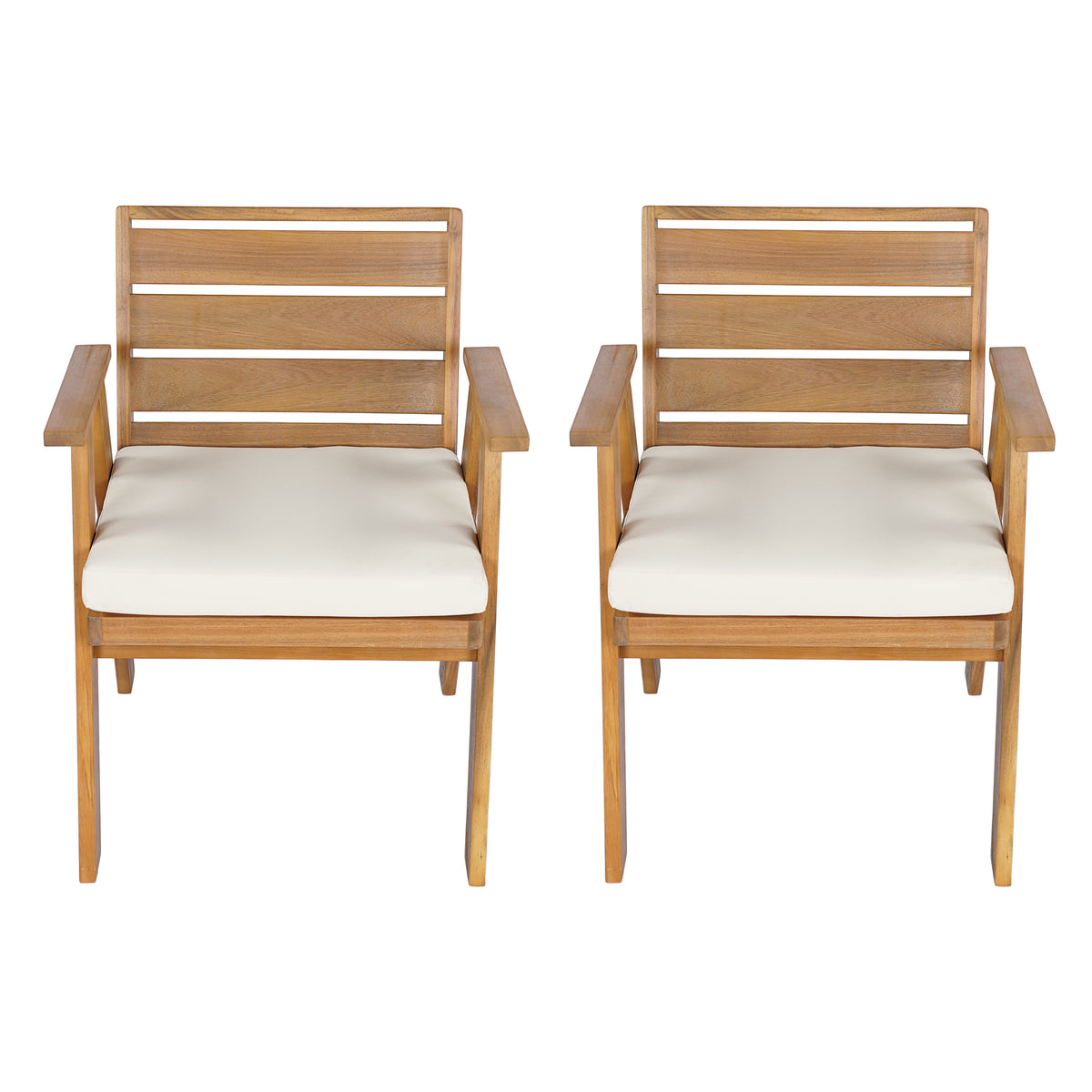 Outdoor Dining Chairs Set of 2, Acacia Wood Patio Chairs