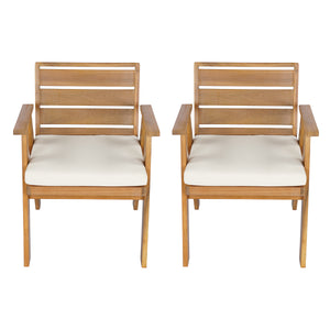 Outdoor Dining Chairs Set of 2, Acacia Wood Patio Chairs