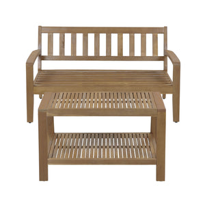 2 Piece Outdoor Conversation Set (Loveseat & Coffee Table With Water-Resistant Cushions)
