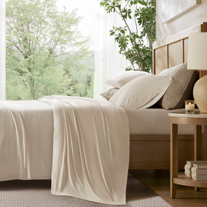 4-Piece Cal King Stretch Jersey Sheet Set with Snug-Fit Stretch - Grey