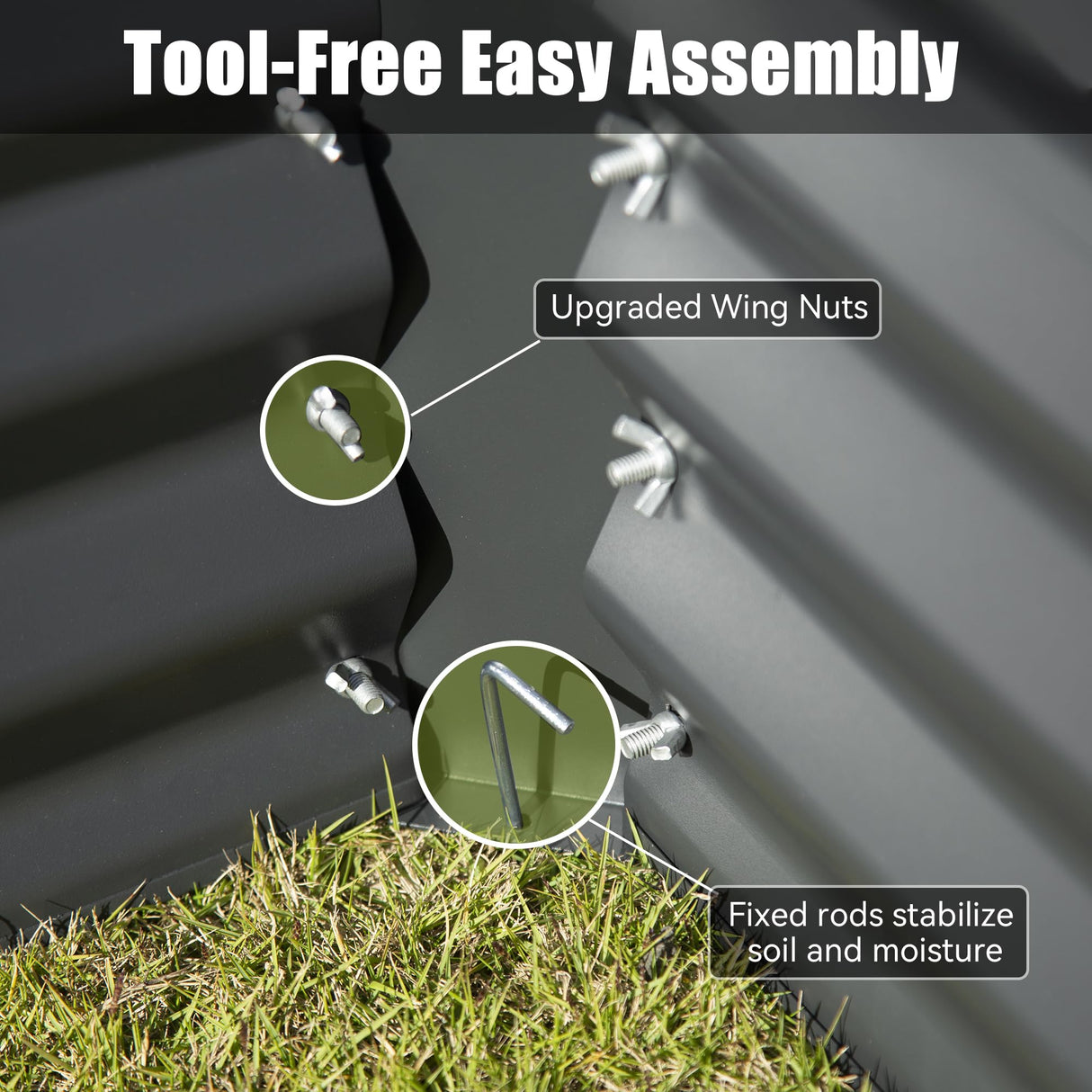 8x4x2 Ft Galvanized Raised Garden Bed