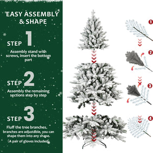 5ft Flocked Christmas Tree with 768 Tips