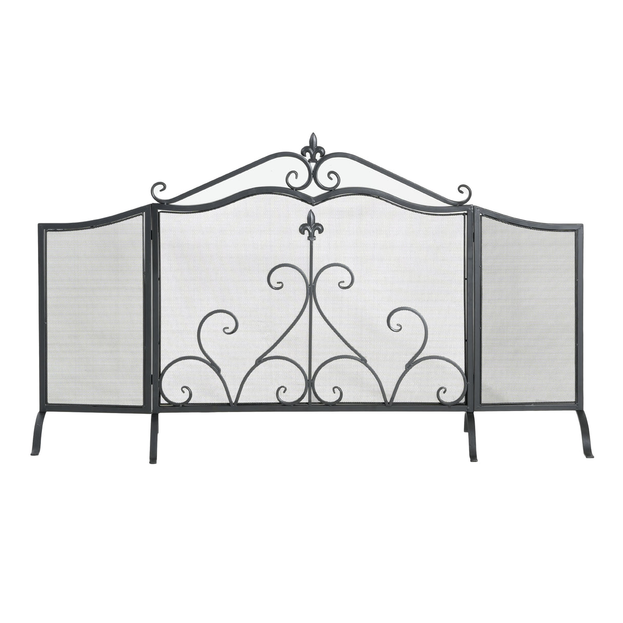 Onyx 3-Panel Iron Fireplace Screen 54" x 31.5"