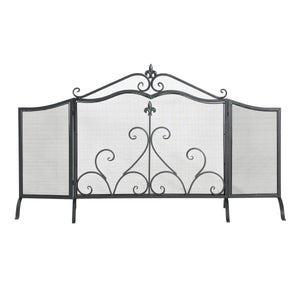 Onyx 3-Panel Iron Fireplace Screen 54" x 31.5"