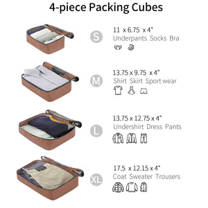 4 Piece Luggage Suitcase Set, Hard Shell Lightweight Expandable Travel Luggage With 4 Packing Cubes