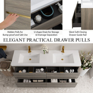 Bathin Freestanding Bathroom Vanity With Double Sinks