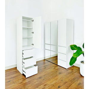 Elise - Slim Modular Closet Cabinet With Drawers - White
