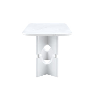 Modern Dining Table With Sleek Hollow-Out Frame And Accents