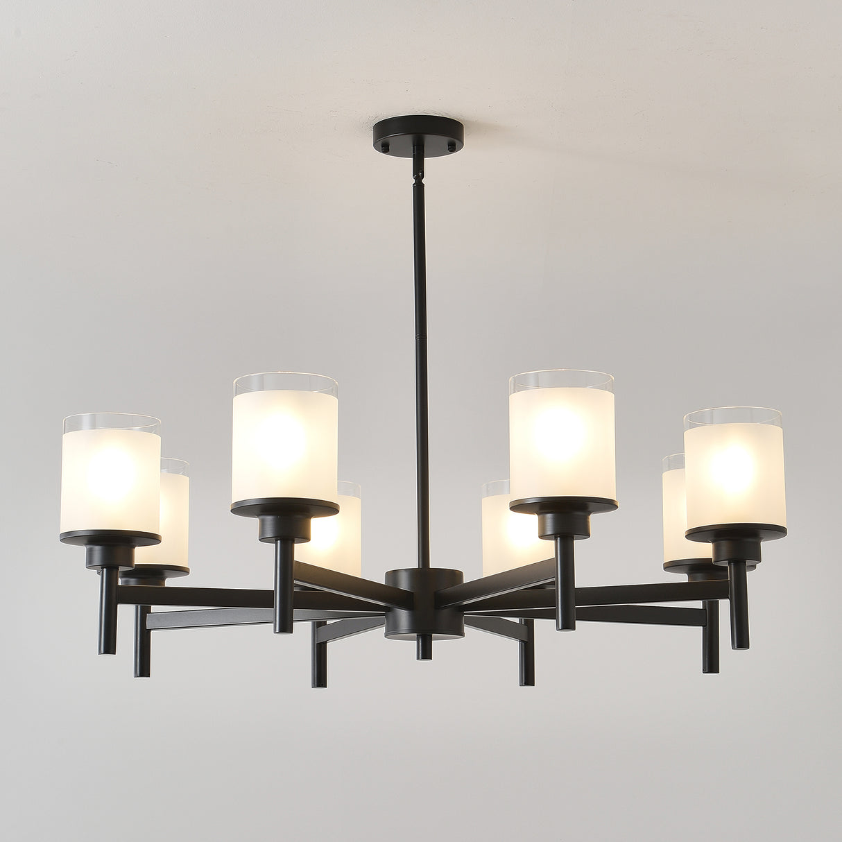 8-Light Frosted Glass Farmhouse Chandelier