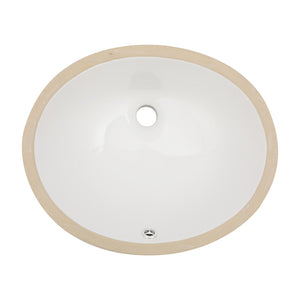 Elegant Ceramic Oval Undermount Bathroom Sink With Overflow