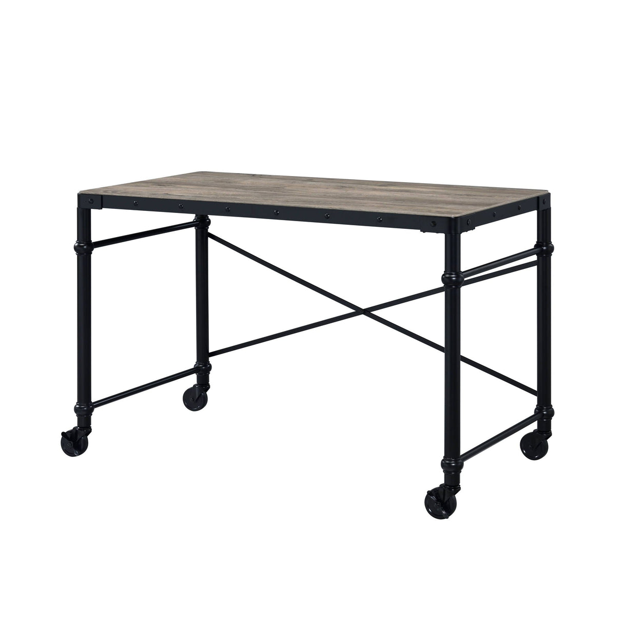 Oklarth - Rustic Writing Desk - Black / Oak - Best Buy Furniture