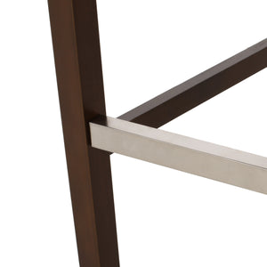 30.5 Inch Seat Height Bar Stool with PU Upholstery and Metal Footrest