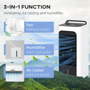 HOMCOM 26" Evaporative Air Cooler with Ice Packs