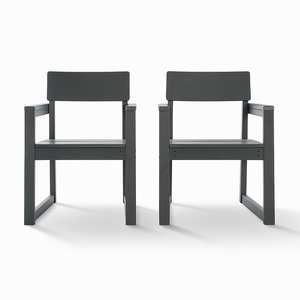 Grey HDPE Outdoor & Garden Armchairs with Backrest