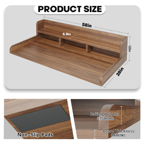 Walnut Washer Dryer Countertop with Non-slip Pads