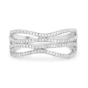 0.46 Carat Genuine White Diamond 14K White Gold Ring (F-G Color, SI Clarity)