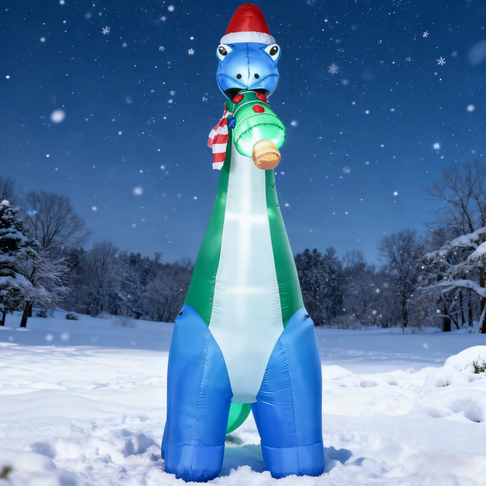 11-Foot Inflatable Christmas Dinosaur with LED Lights - view 10