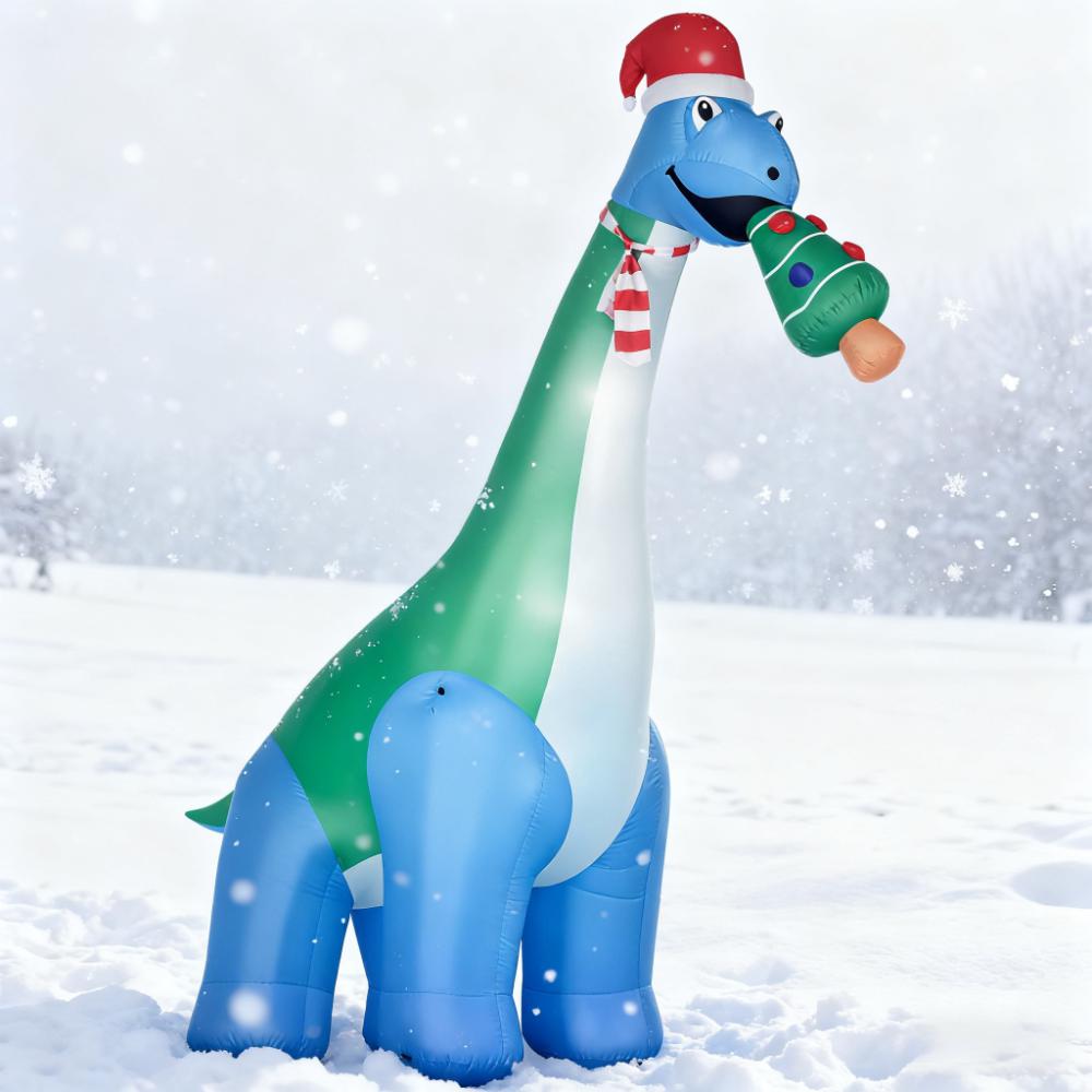 11-Foot Inflatable Christmas Dinosaur with LED Lights - view 9