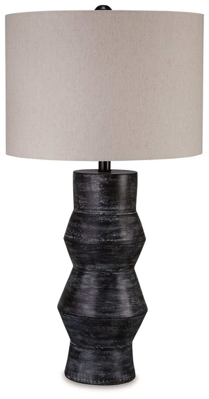 Kerbert - Terracotta Table Lamp - Distressed Black - Best Buy Furniture