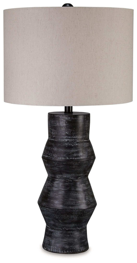 Kerbert - Terracotta Table Lamp - Distressed Black - Best Buy Furniture