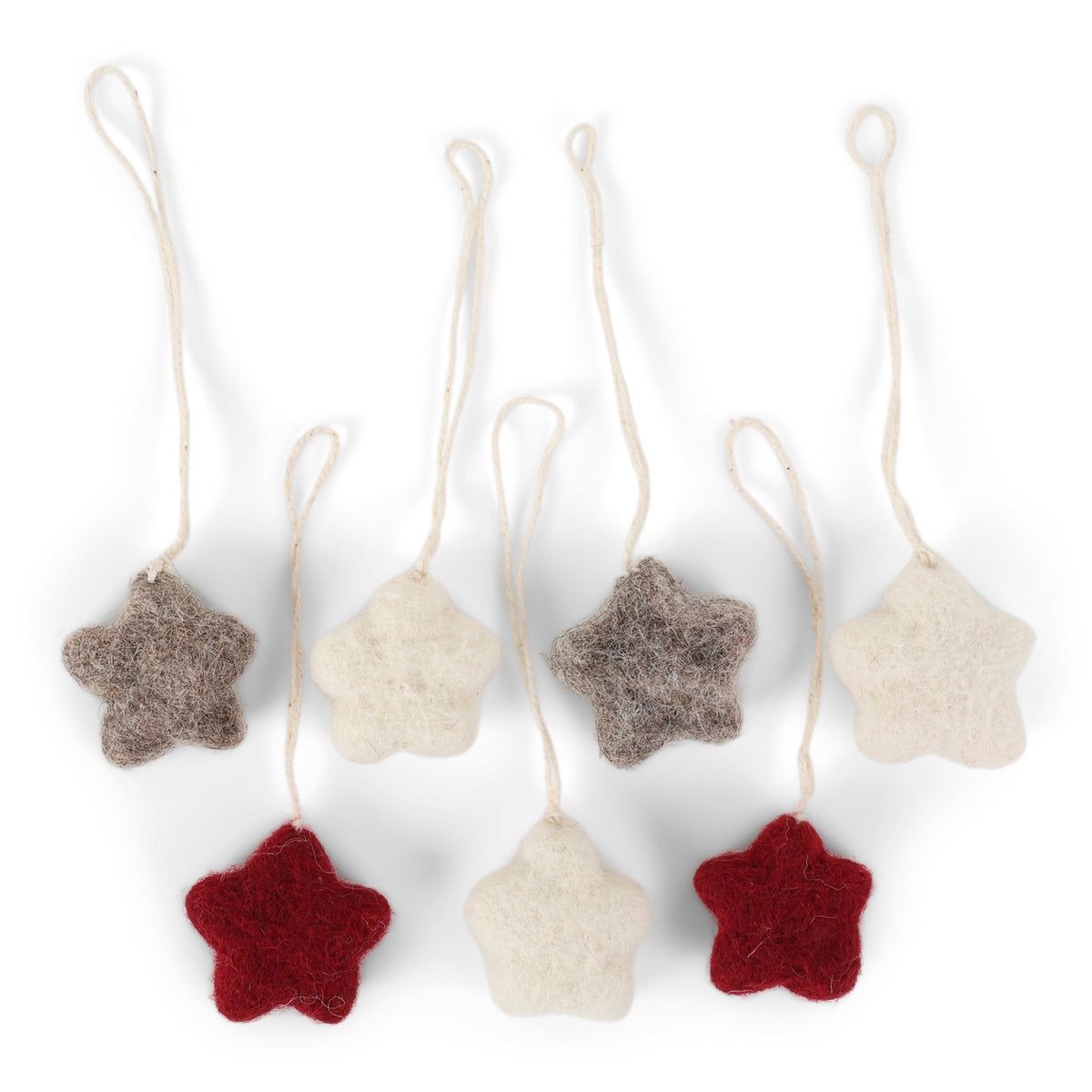 Felt Christmas Tree Decoration - Stars (Set of 7)
