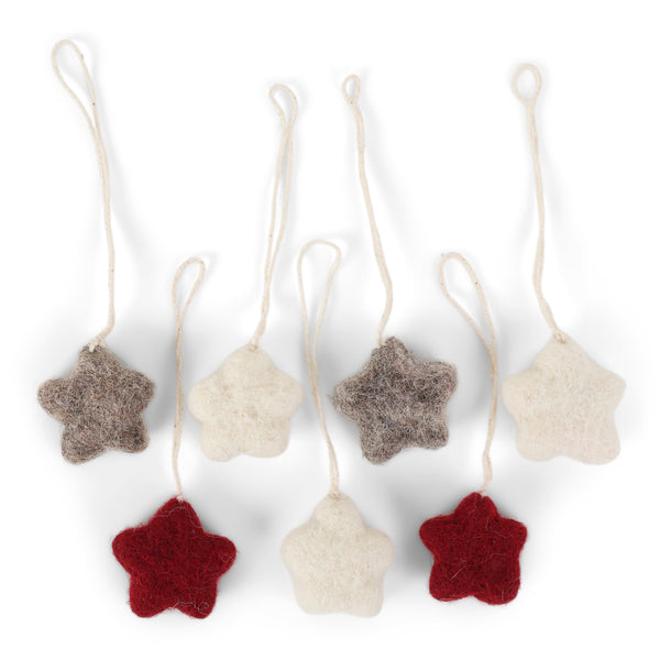 Felt Christmas Tree Decoration - Stars (Set of 7)