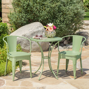 3 Piece Bistro Set With Table And 2 Chairs - Green - Best Buy Furniture