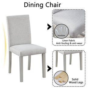 Dining Table Set With Crystal Decoration And Upholstered Chairs