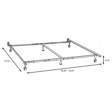 Deverton - Queen / Eastern King / California King Bed Frame With Center Support And Adjustable Design - Black