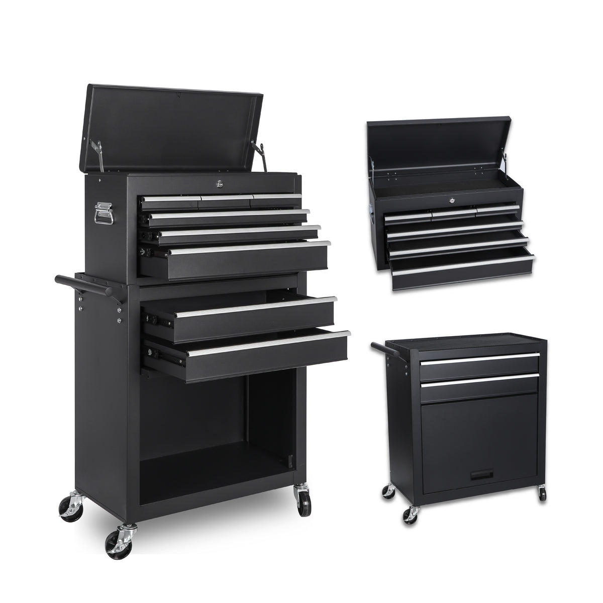 8-Drawer Rolling Tool Storage Cabinet with Detachable Top