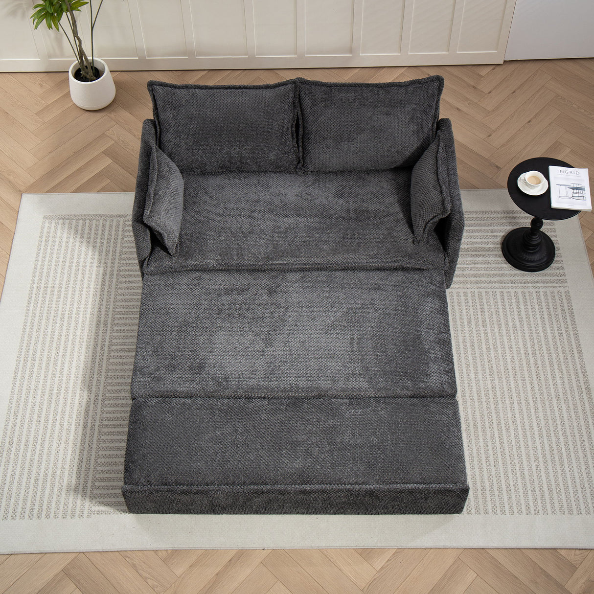 Pull Out Sofa Bed, Convertible Sleeper Sofa Couch, Side Storage, And USB / C - Type Charging Ports Chair