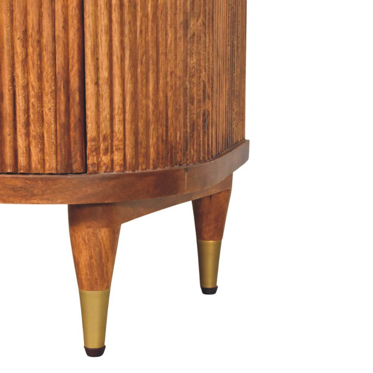 Solid Wood Ribbed Bedside Table
