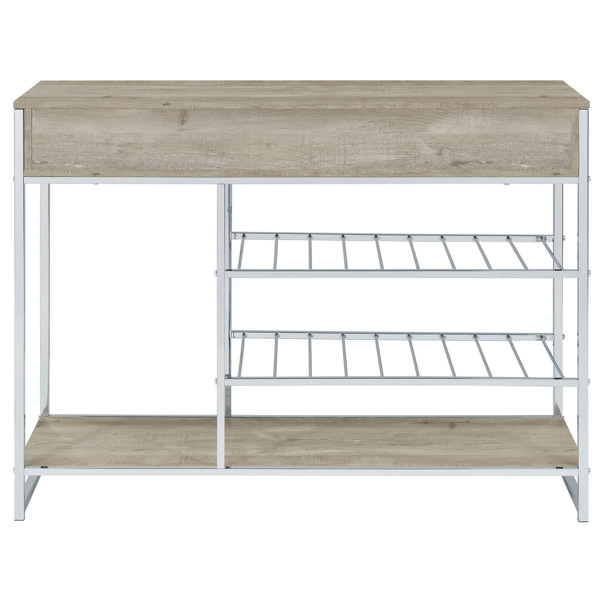 Ethel - 2 Drawer Home Bar Storage With Wine Rack - Oak