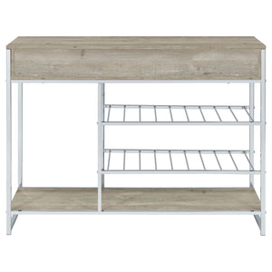 Ethel - 2 Drawer Home Bar Storage With Wine Rack - Oak